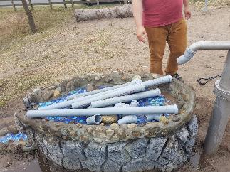 Rohre auf dem Wasserspielplatz